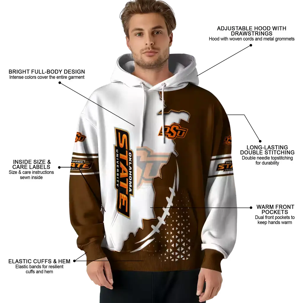 oklahoma state cowboys triangular pattern orange white hoodie latest model oklahoma state cowboys triangular pattern orange white hoodie latest model