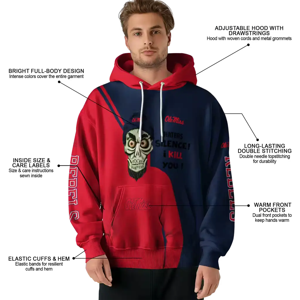 ole miss rebels achmed skull red hoodie latest model ole miss rebels achmed skull red hoodie latest model