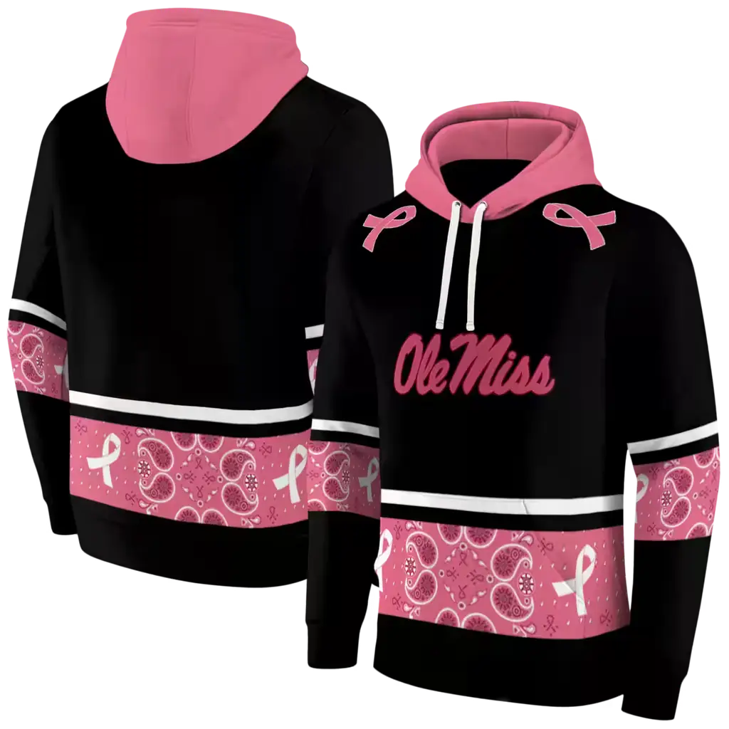 ole miss rebels awareness ribbon black pink hoodie fashion forward ole miss rebels awareness ribbon black pink hoodie fashion forward