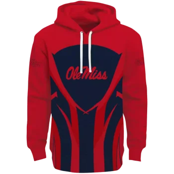 ole miss rebels concentric lines red black hoodie best selling