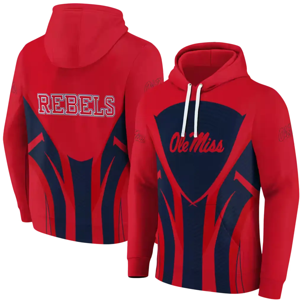 ole miss rebels concentric lines red black hoodie fashion forward ole miss rebels concentric lines red black hoodie fashion forward