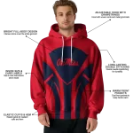 ole miss rebels concentric lines red black hoodie best selling