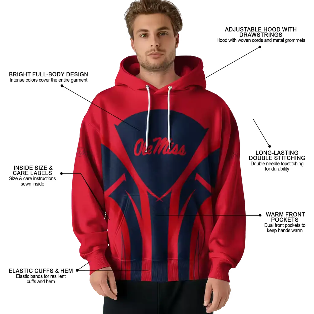 ole miss rebels concentric lines red black hoodie latest model ole miss rebels concentric lines red black hoodie latest model