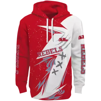 ole miss rebels dynamic slash red white hoodie best selling