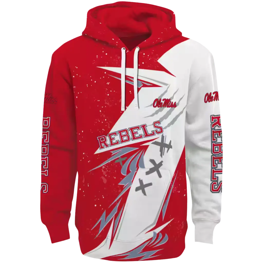 ole miss rebels dynamic slash red white hoodie best selling ole miss rebels dynamic slash red white hoodie best selling