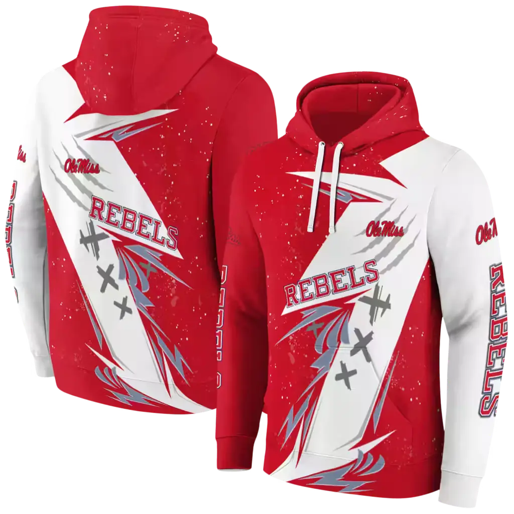 ole miss rebels dynamic slash red white hoodie fashion forward ole miss rebels dynamic slash red white hoodie fashion forward