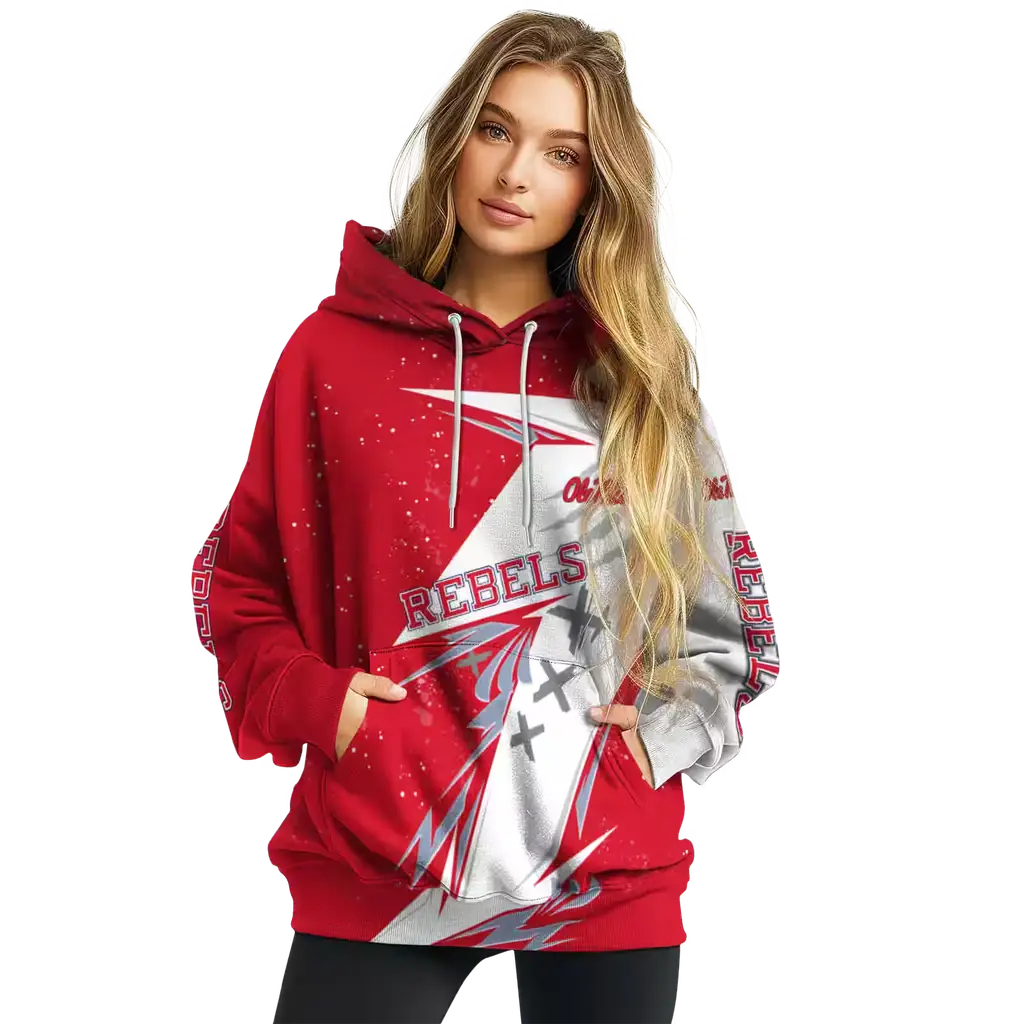 ole miss rebels dynamic slash red white hoodie high quality ole miss rebels dynamic slash red white hoodie high quality