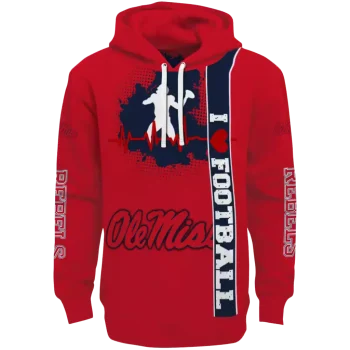 ole miss rebels football heartbeat red hoodie best selling