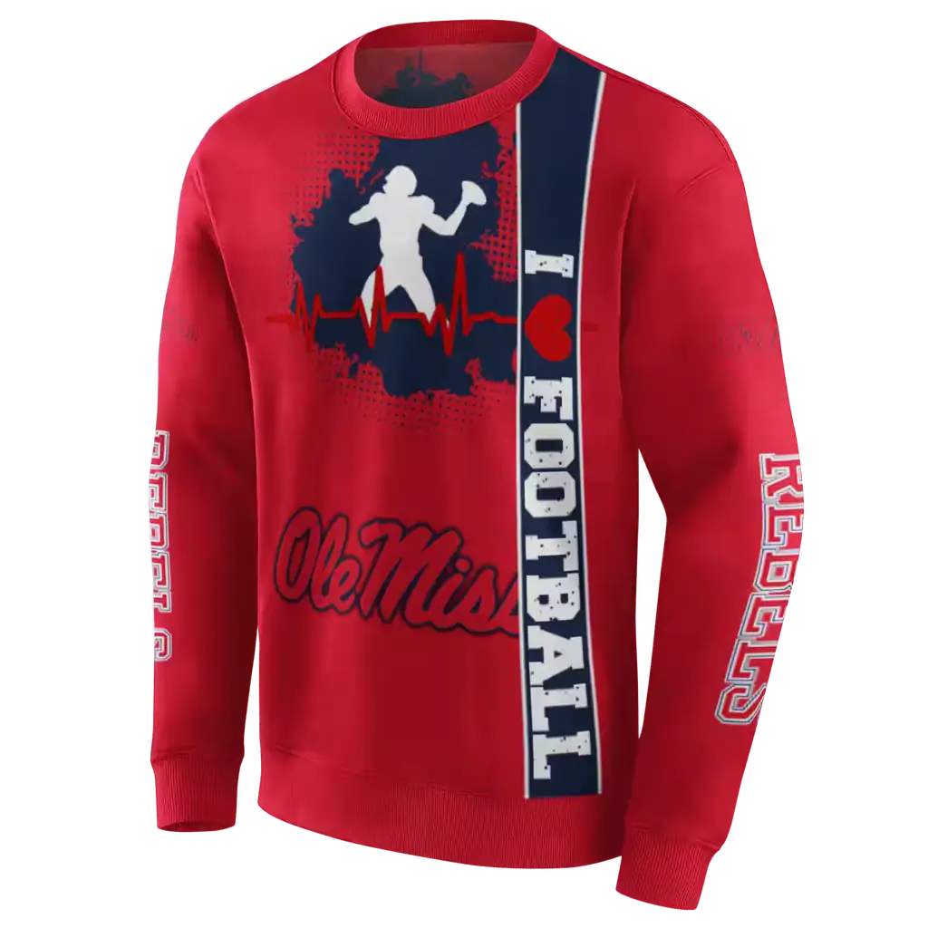 ole miss rebels football heartbeat red hoodie new arrival ole miss rebels football heartbeat red hoodie new arrival