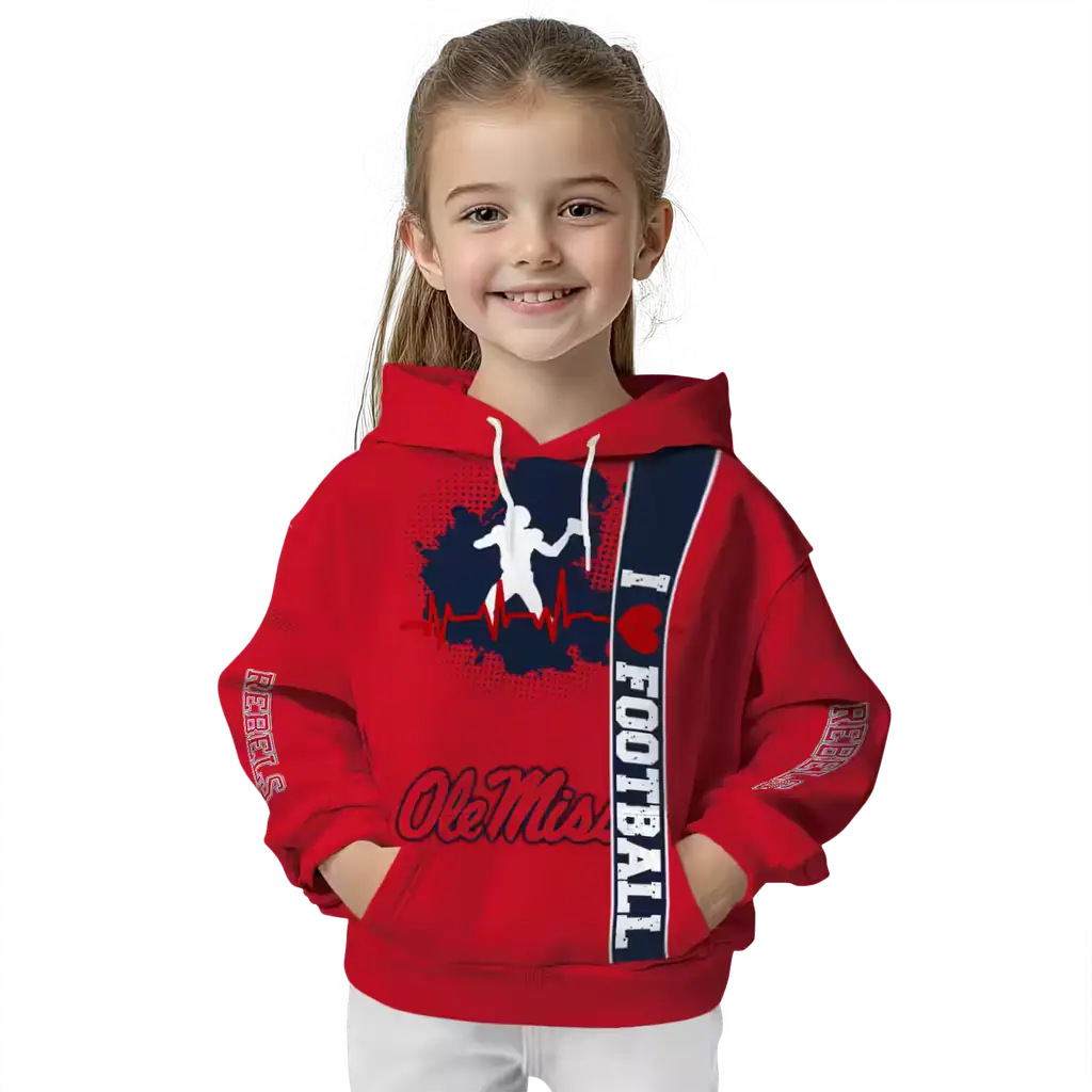 ole miss rebels football heartbeat red hoodie top rated ole miss rebels football heartbeat red hoodie top rated