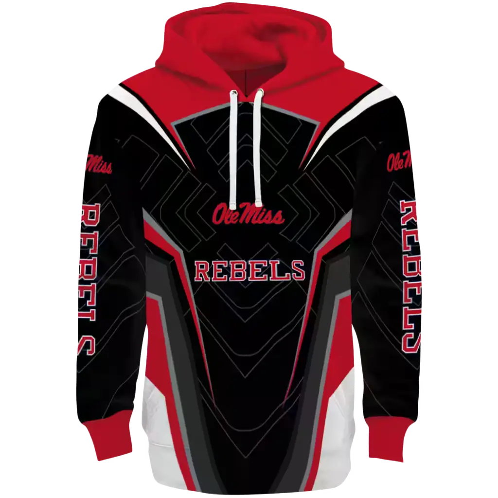 ole miss rebels futuristic pattern red black hoodie best selling ole miss rebels futuristic pattern red black hoodie best selling