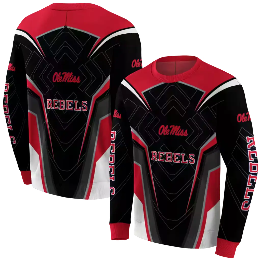 ole miss rebels futuristic pattern red black hoodie premium grade ole miss rebels futuristic pattern red black hoodie premium grade
