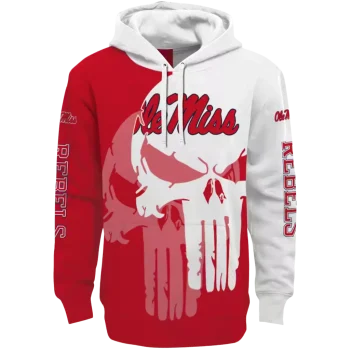 ole miss rebels graphic punisher red white hoodie best selling