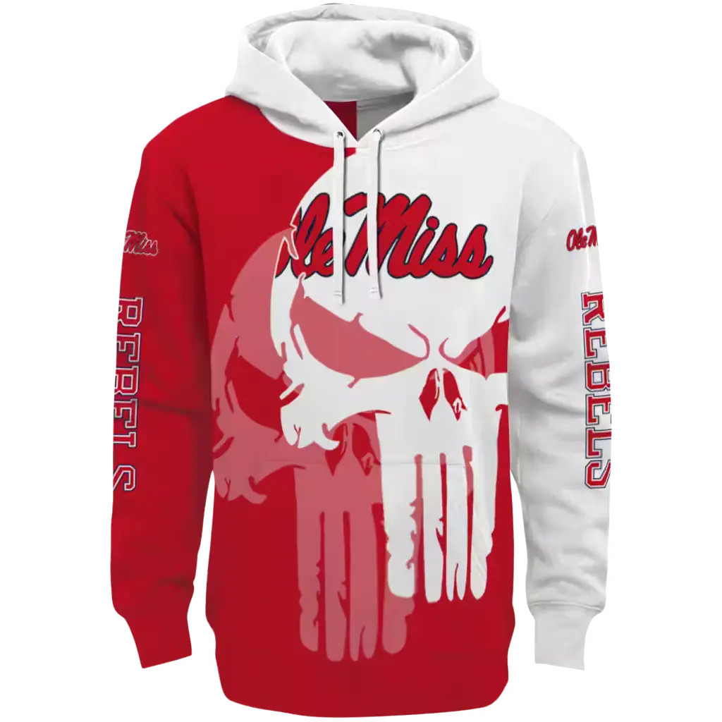 ole miss rebels graphic punisher red white hoodie best selling ole miss rebels graphic punisher red white hoodie best selling
