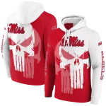 ole miss rebels graphic punisher red white hoodie best selling