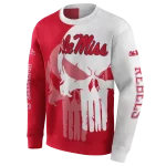 ole miss rebels graphic punisher red white hoodie best selling