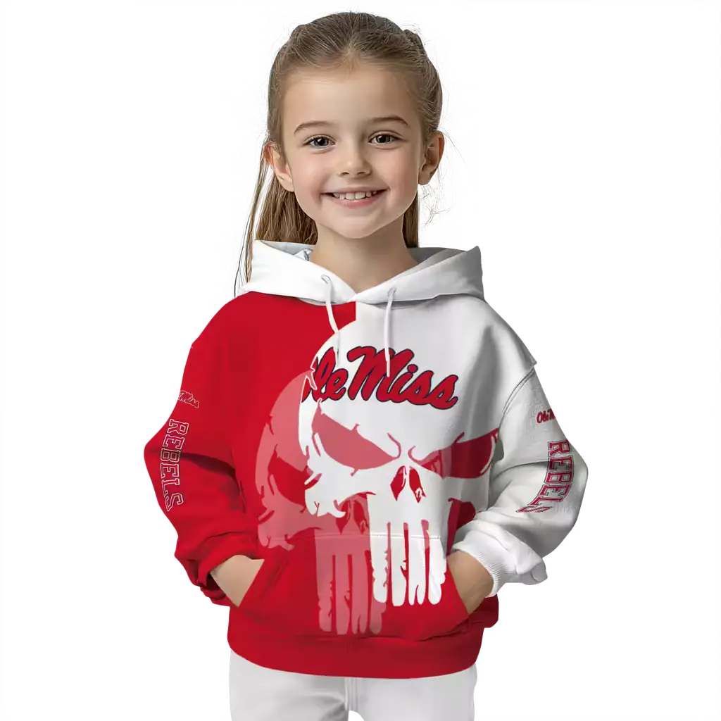 ole miss rebels graphic punisher red white hoodie top rated ole miss rebels graphic punisher red white hoodie top rated