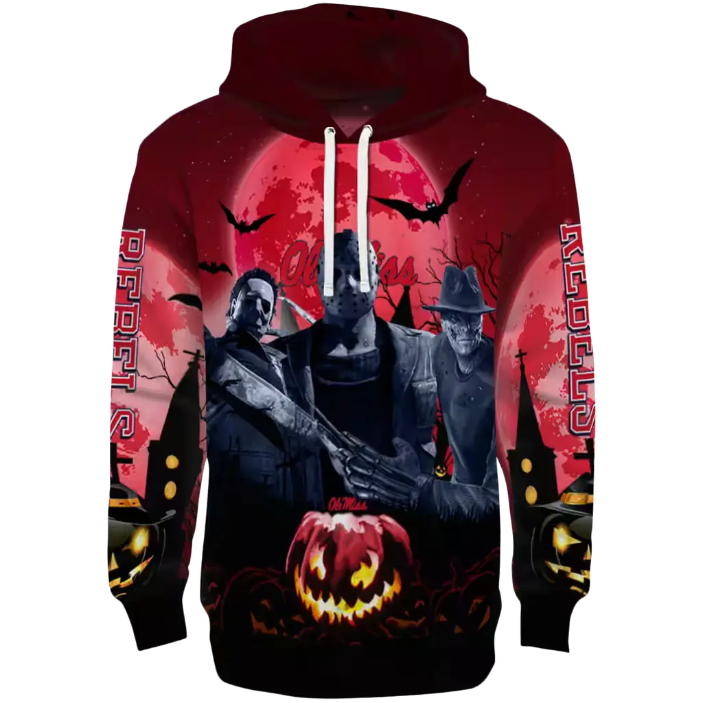 ole miss rebels halloween vibes red black hoodie best selling ole miss rebels halloween vibes red black hoodie best selling