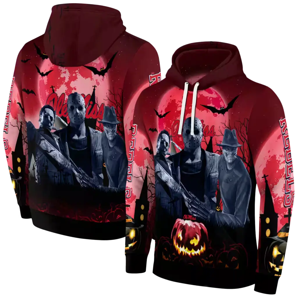 ole miss rebels halloween vibes red black hoodie fashion forward ole miss rebels halloween vibes red black hoodie fashion forward