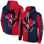 ole miss rebels heartbeat graphic red hoodie best selling
