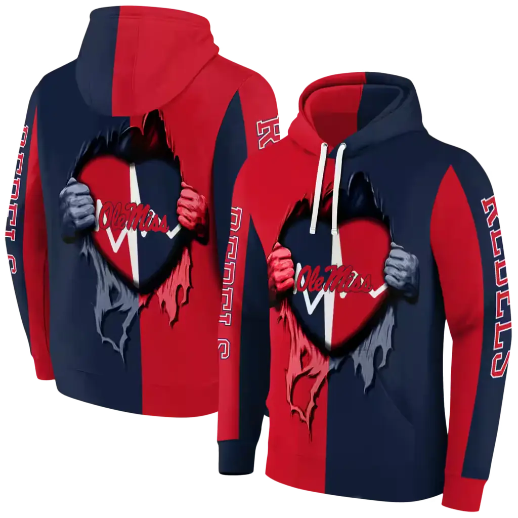 ole miss rebels heartbeat graphic red hoodie fashion forward ole miss rebels heartbeat graphic red hoodie fashion forward