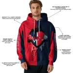 ole miss rebels heartbeat graphic red hoodie best selling