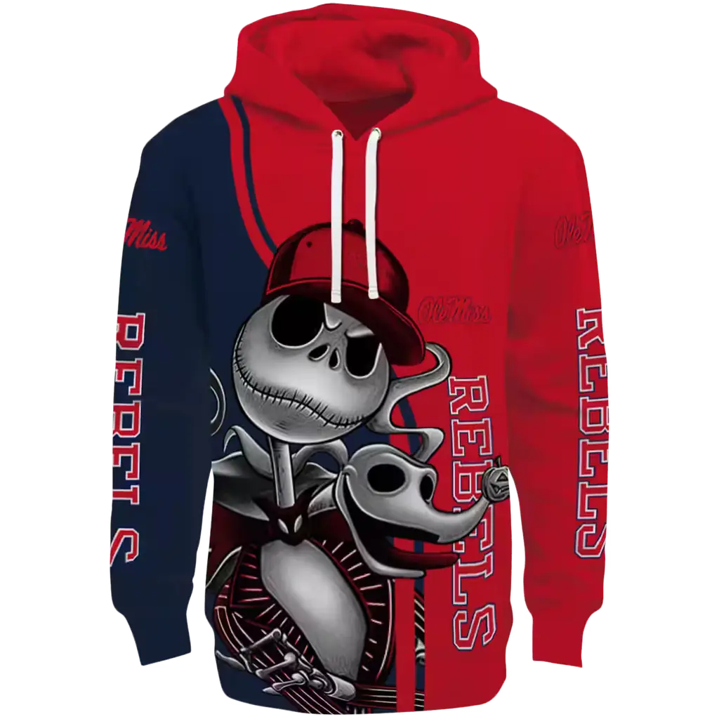 ole miss rebels jack skellington red hoodie best selling ole miss rebels jack skellington red hoodie best selling