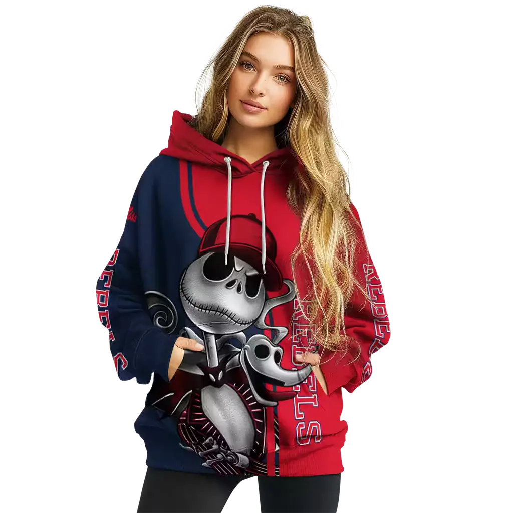 ole miss rebels jack skellington red hoodie high quality ole miss rebels jack skellington red hoodie high quality