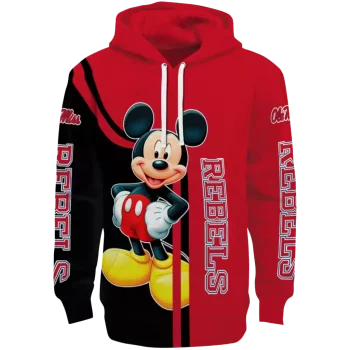 ole miss rebels mickey mouse red black hoodie best selling