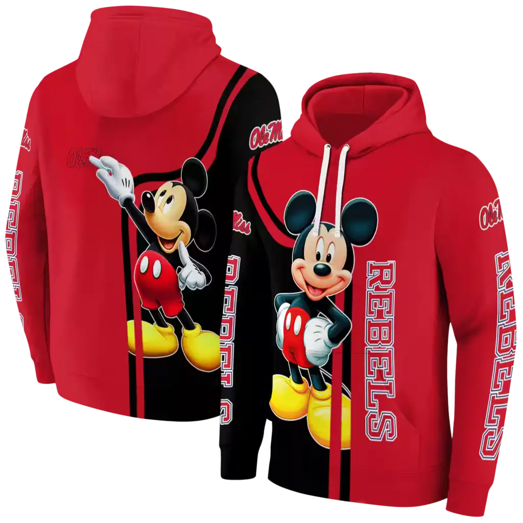 ole miss rebels mickey mouse red black hoodie fashion forward ole miss rebels mickey mouse red black hoodie fashion forward