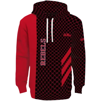 ole miss rebels monogram pattern red hoodie best selling