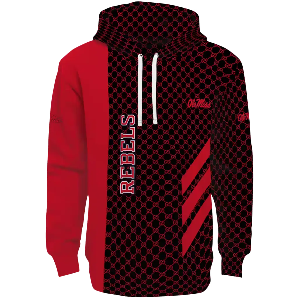 ole miss rebels monogram pattern red hoodie best selling ole miss rebels monogram pattern red hoodie best selling
