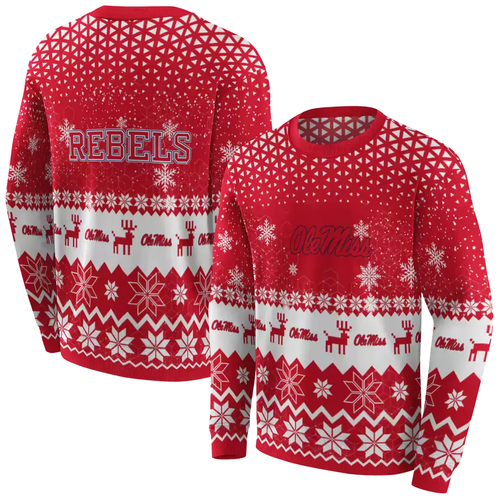 ole miss rebels reindeer motif red hoodie premium grade ole miss rebels reindeer motif red hoodie premium grade