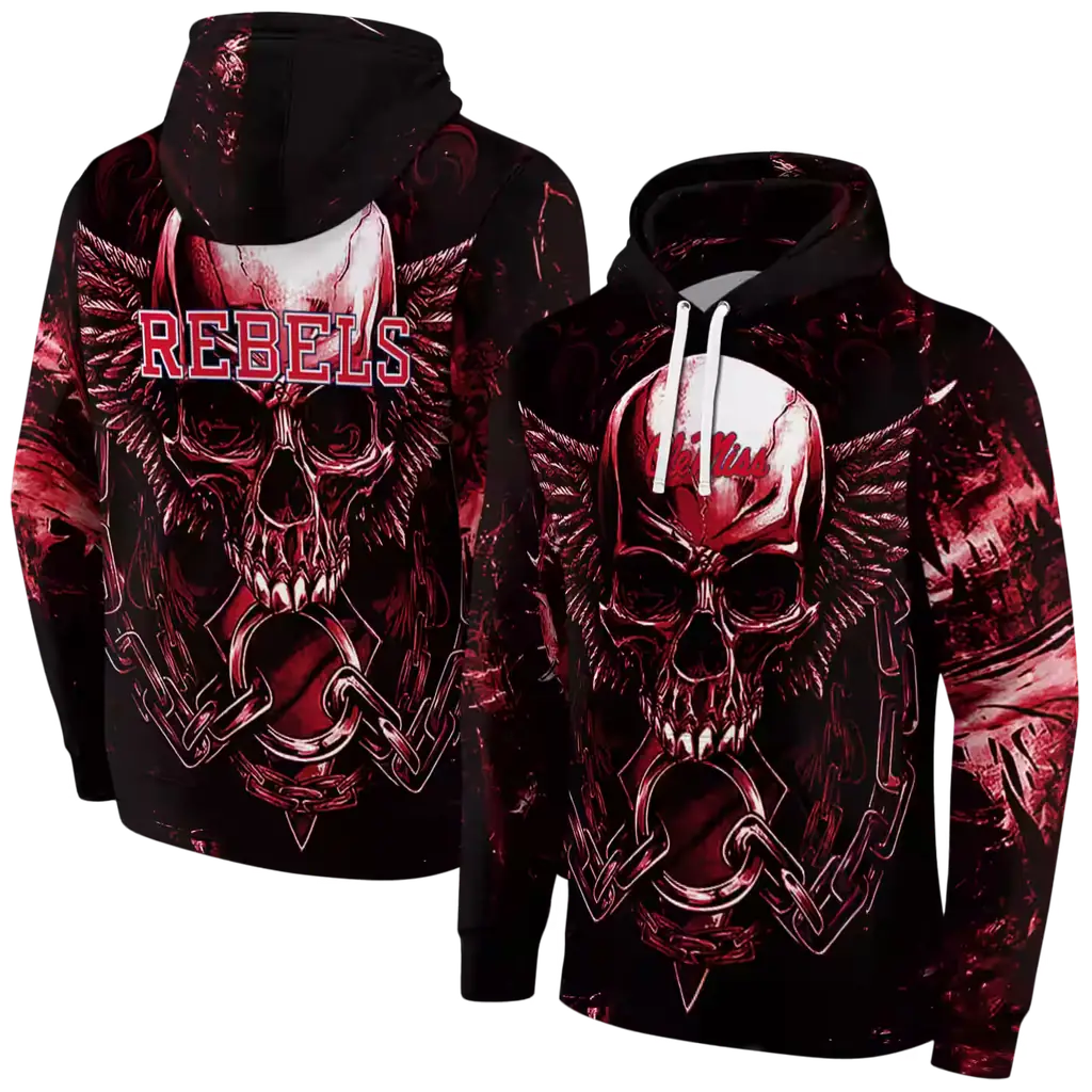 ole miss rebels skull artwork red black hoodie fashion forward ole miss rebels skull artwork red black hoodie fashion forward