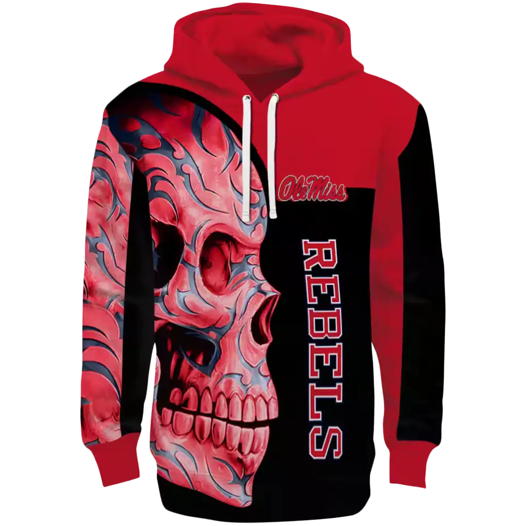 ole miss rebels skull motif red black hoodie best selling ole miss rebels skull motif red black hoodie best selling