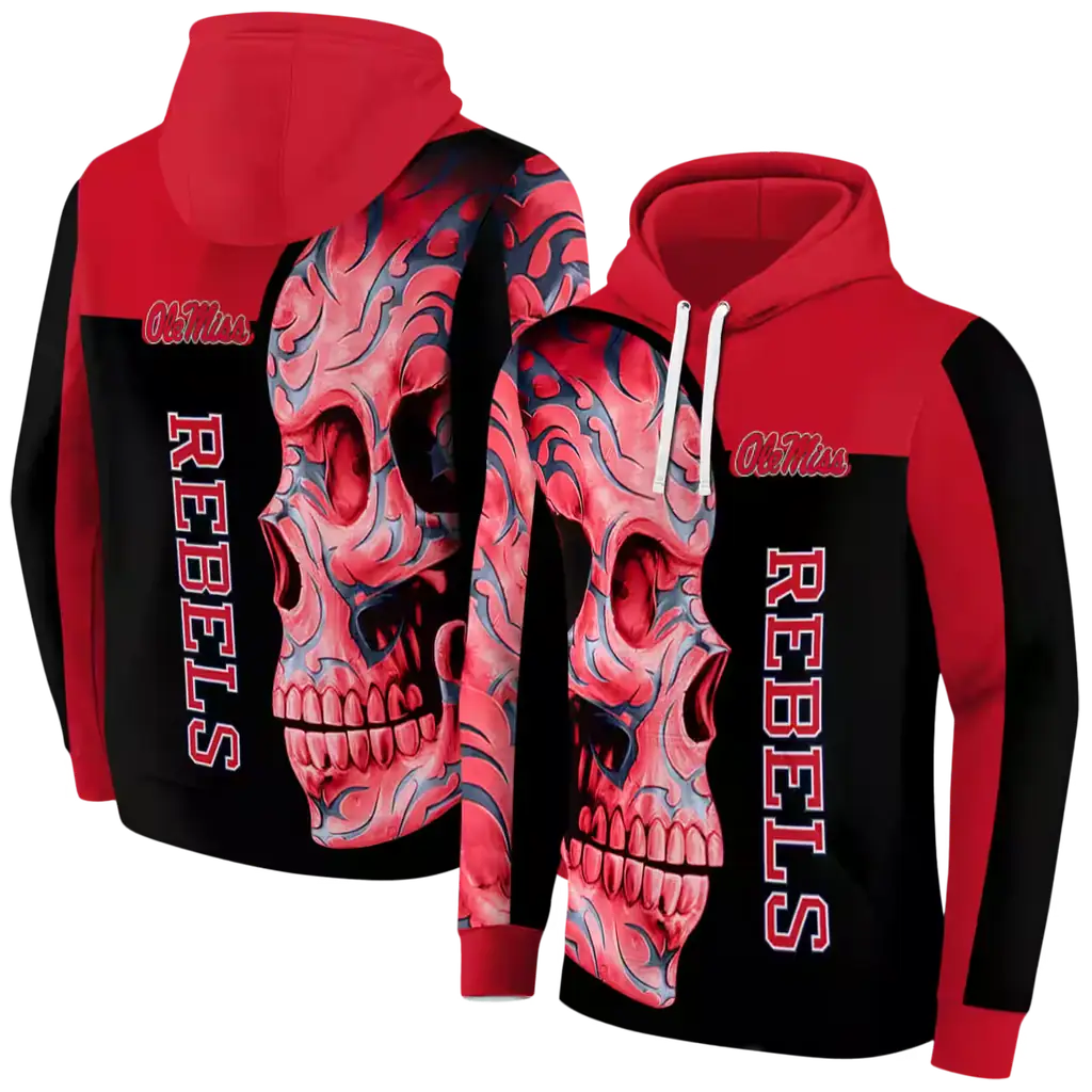 ole miss rebels skull motif red black hoodie fashion forward ole miss rebels skull motif red black hoodie fashion forward