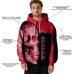 ole miss rebels skull motif red black hoodie best selling