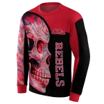 ole miss rebels skull motif red black hoodie best selling