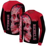 ole miss rebels skull motif red black hoodie best selling