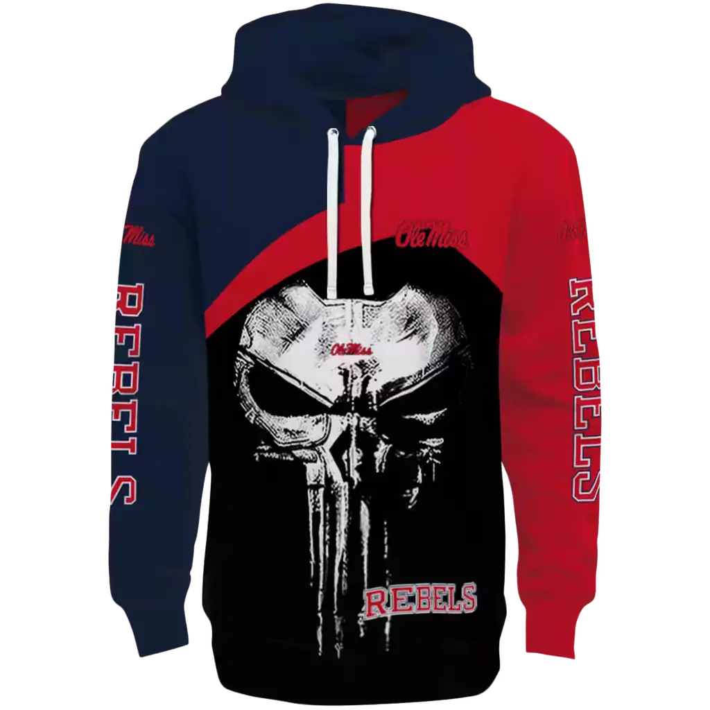 ole miss rebels skull punisher blue black hoodie best selling ole miss rebels skull punisher blue black hoodie best selling
