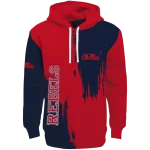 ole miss rebels splatter effect red hoodie best selling