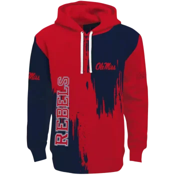 ole miss rebels splatter effect red hoodie best selling