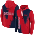 ole miss rebels splatter effect red hoodie best selling