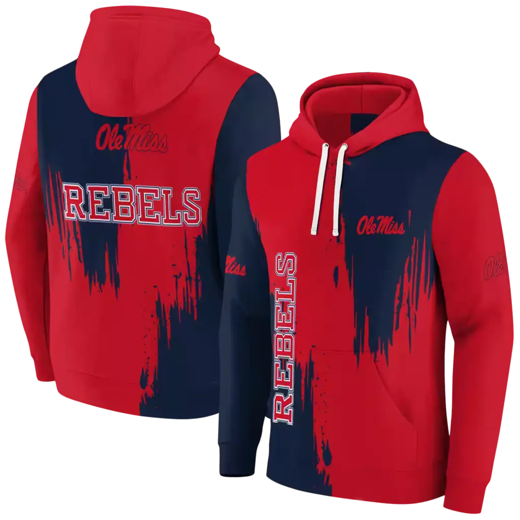ole miss rebels splatter effect red hoodie fashion forward ole miss rebels splatter effect red hoodie fashion forward