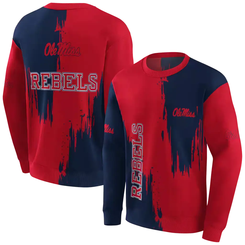 ole miss rebels splatter effect red hoodie premium grade ole miss rebels splatter effect red hoodie premium grade