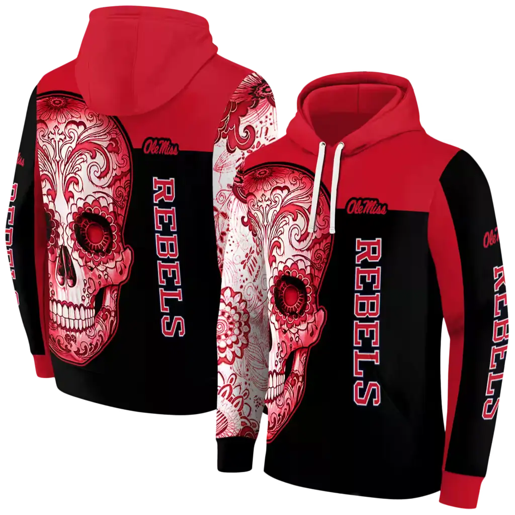 ole miss rebels sugar skull red black hoodie fashion forward ole miss rebels sugar skull red black hoodie fashion forward