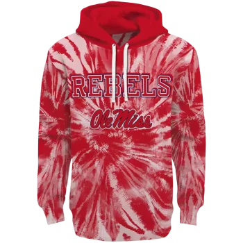 ole miss rebels tie dye pattern red hoodie best selling