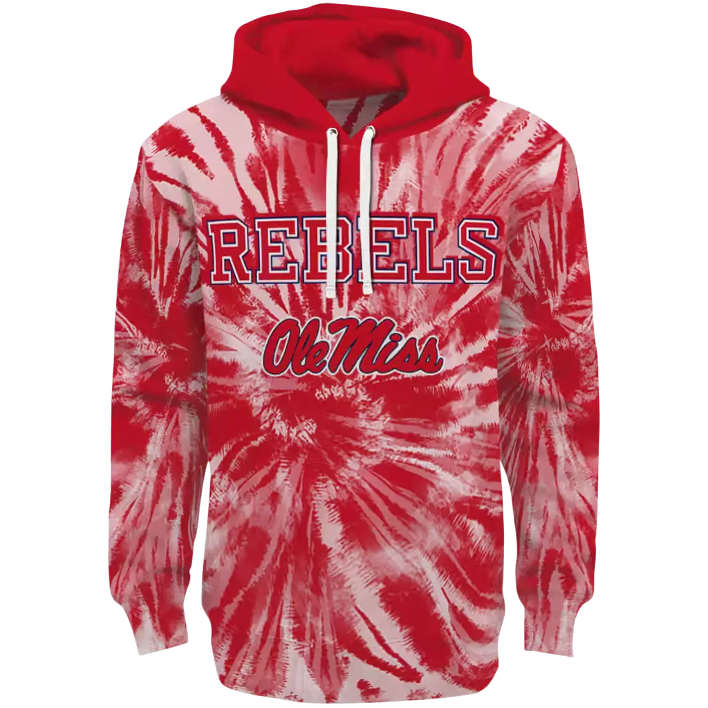 ole miss rebels tie dye pattern red hoodie best selling ole miss rebels tie dye pattern red hoodie best selling