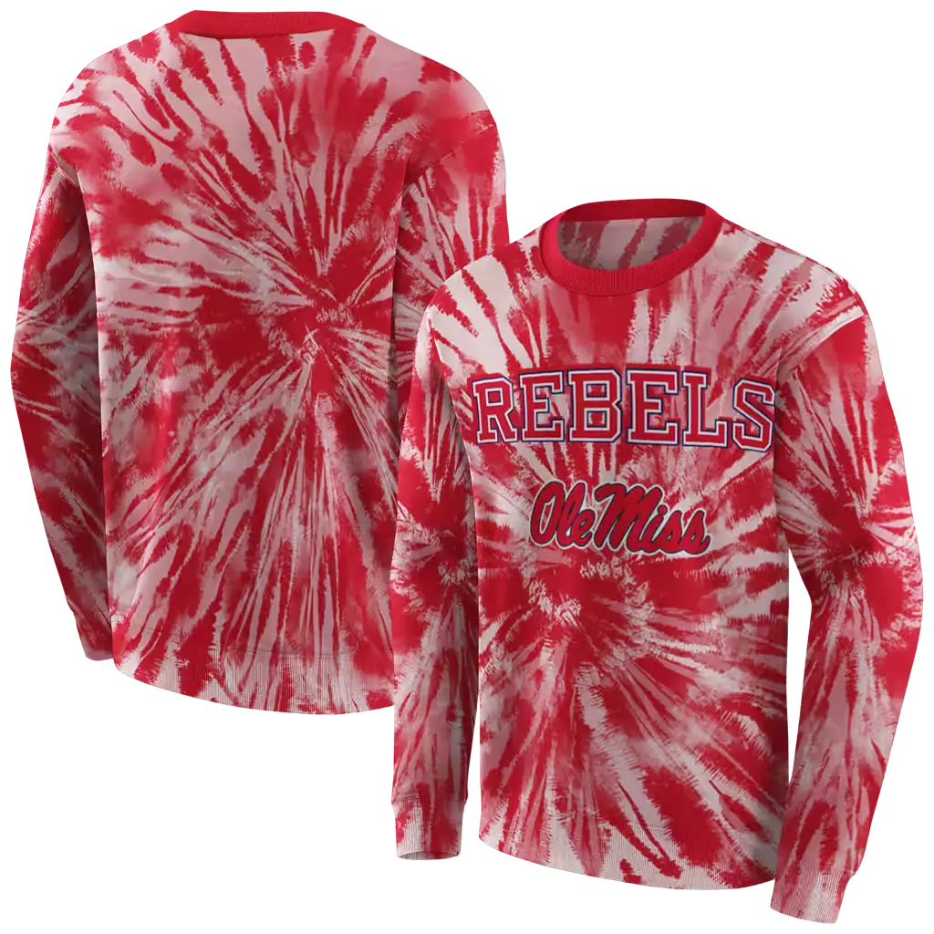 ole miss rebels tie dye pattern red hoodie premium grade ole miss rebels tie dye pattern red hoodie premium grade