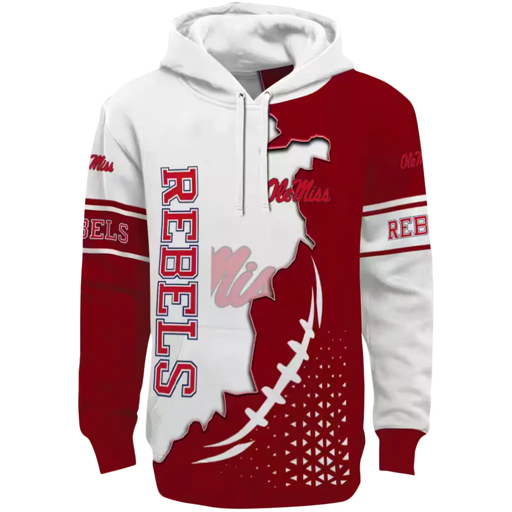 ole miss rebels triangular pattern red white hoodie best selling ole miss rebels triangular pattern red white hoodie best selling
